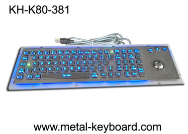 Клавиатура компьютера металла СС промышленная с трекболом, стандартной поддержкой выхода УСБ или ПС2