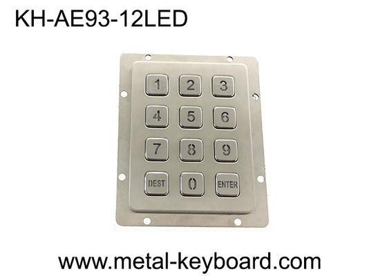 Задняя светлая числовая клавиатура металла в 3x4 кнопочной панели нержавеющей стали ключей матрицы 12