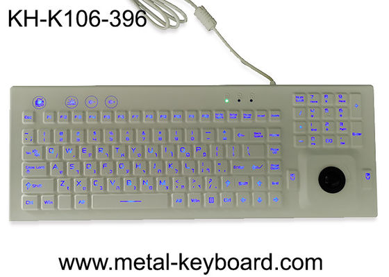 Резиновая промышленная усиливанная клавиатура силикона PS2 освещает контржурным светом с мышью трекбола